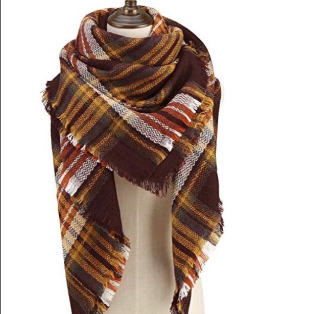 Plaid oversized scarf